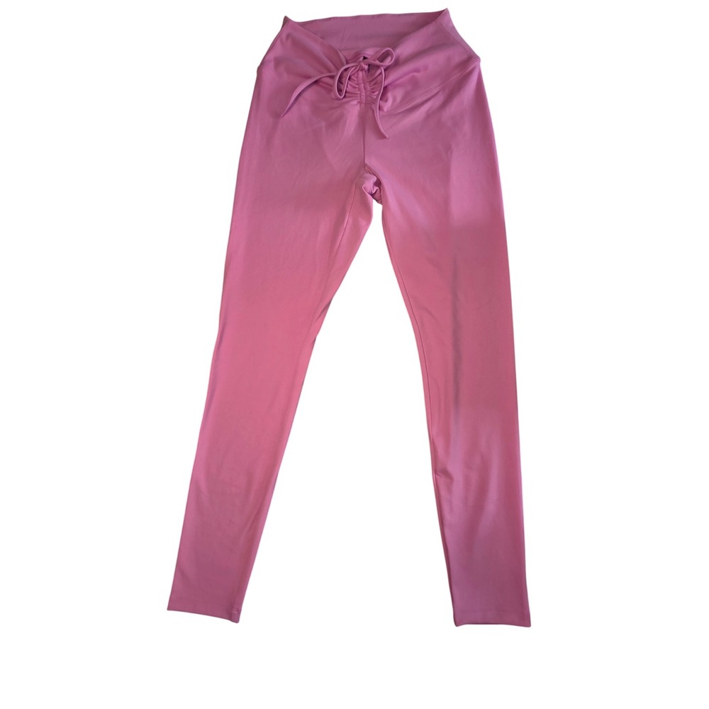Victoria's Secret PINK Active Leggings Pink Cinched Front Drawstring Medium Gym